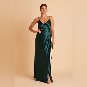 Emerald satin bridesmaid’s dress. Worn once